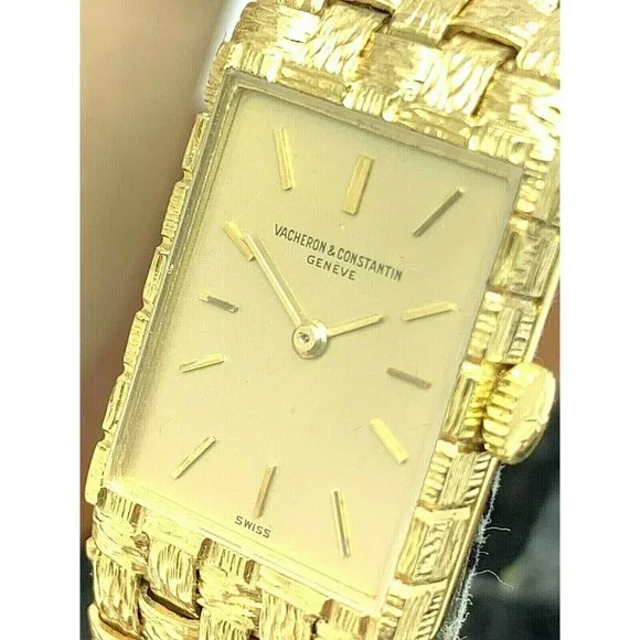 Vacheron Constantin Women's Watch 18k Gold Vintage Swiss Hand Wind Tank - Picture 1 of 12